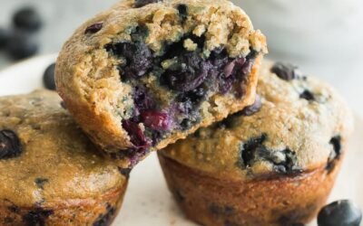 muffins fit de banana y arandanos